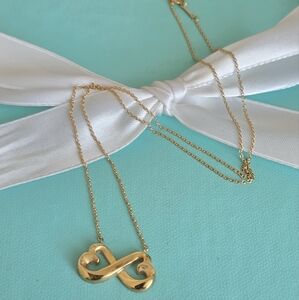 18k gold Picasso's Double Loving heart pendant necklace